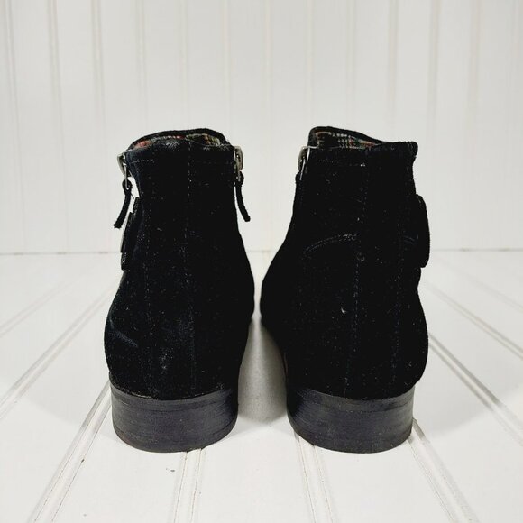 Franco Sarto L Rent Black Woman's Suede Leather Side Zip Ankle Boots I120 - Picture 6 of 12